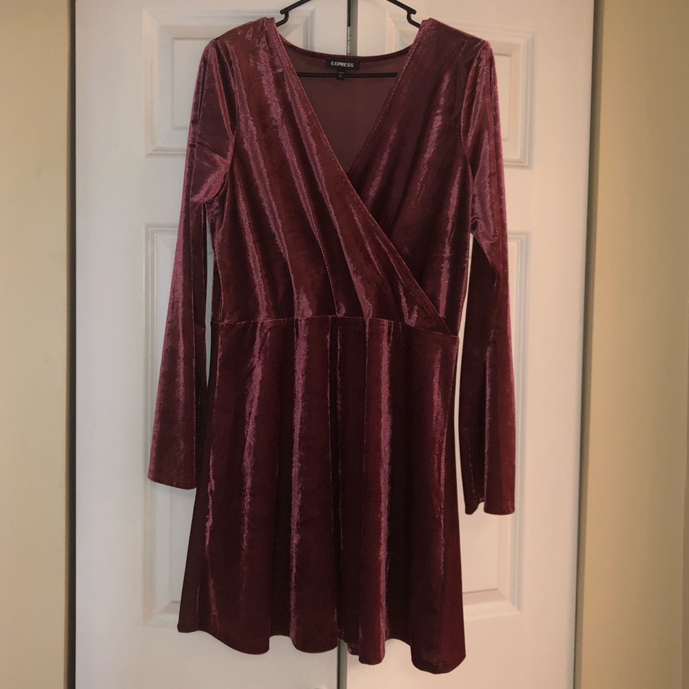 Velvet fit & flare holiday dress